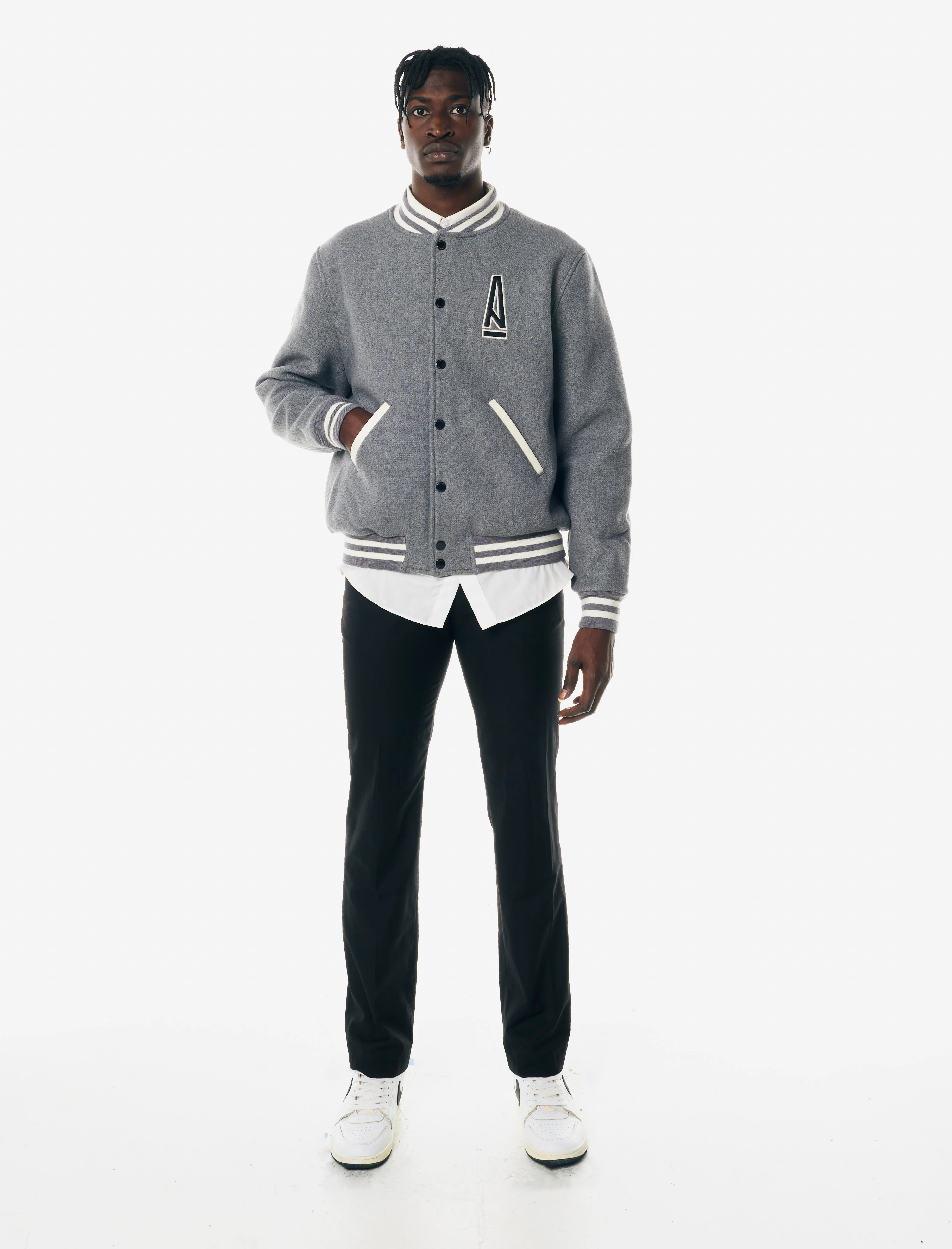 A MA MANIÉRE LEGACY GREY VARSITY JACKET - Image 7