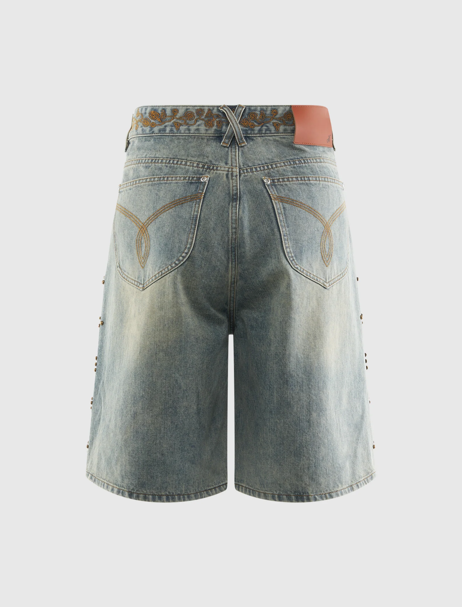 STUDDED DENIM SHORT - Image 3